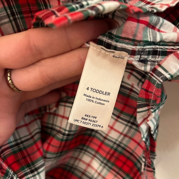 Oshkosh Plaid Button Up Top 4 T EUC - Picture 6 of 11